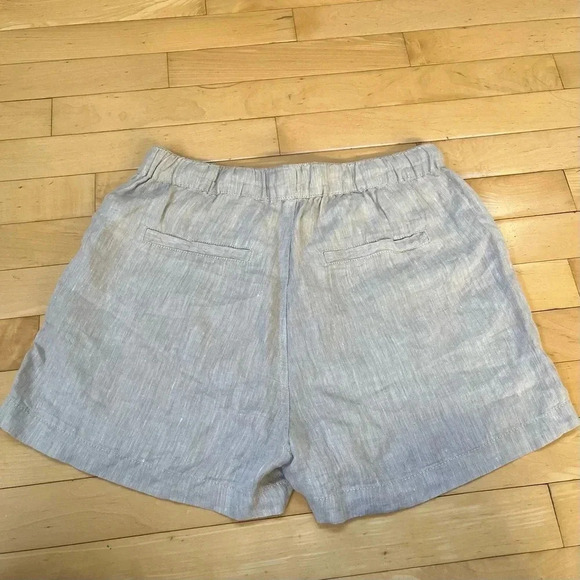 Tahari 100% Hemp Tan Shorts Size S High Rise Pocket Pull On - Picture 5 of 8